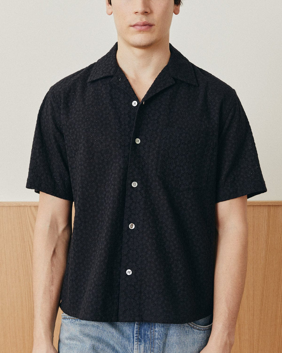 Floral Eyelet SS - Black