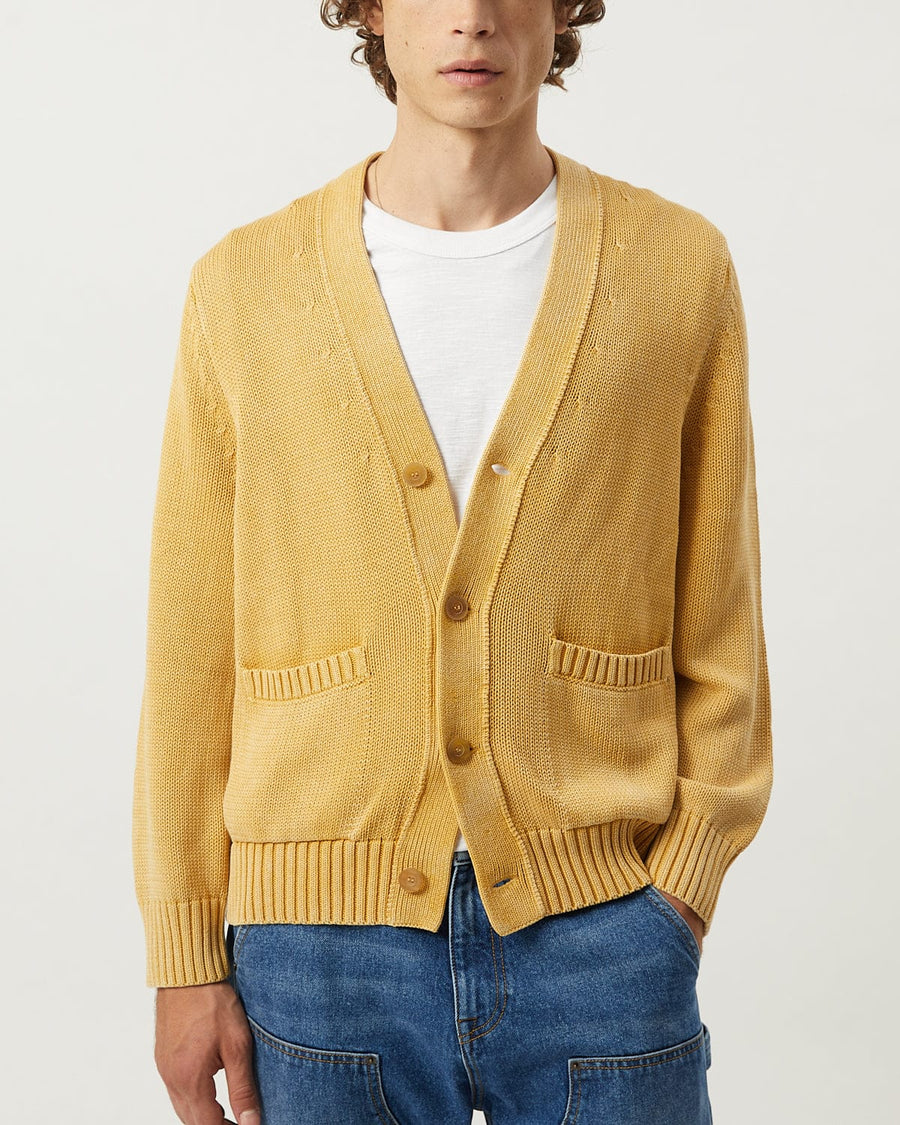 Acid Wash Cardigan - Gold