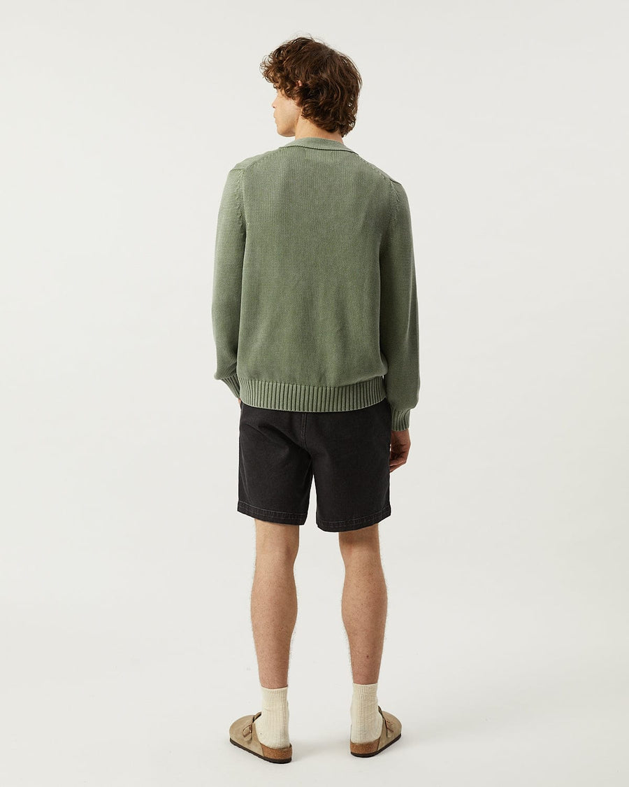 Acid Wash Cardigan - Seafoam