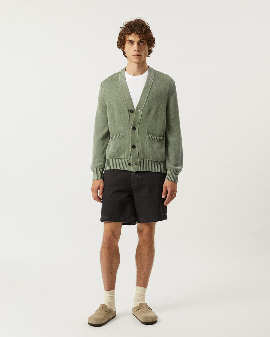 Acid Wash Cardigan - Seafoam