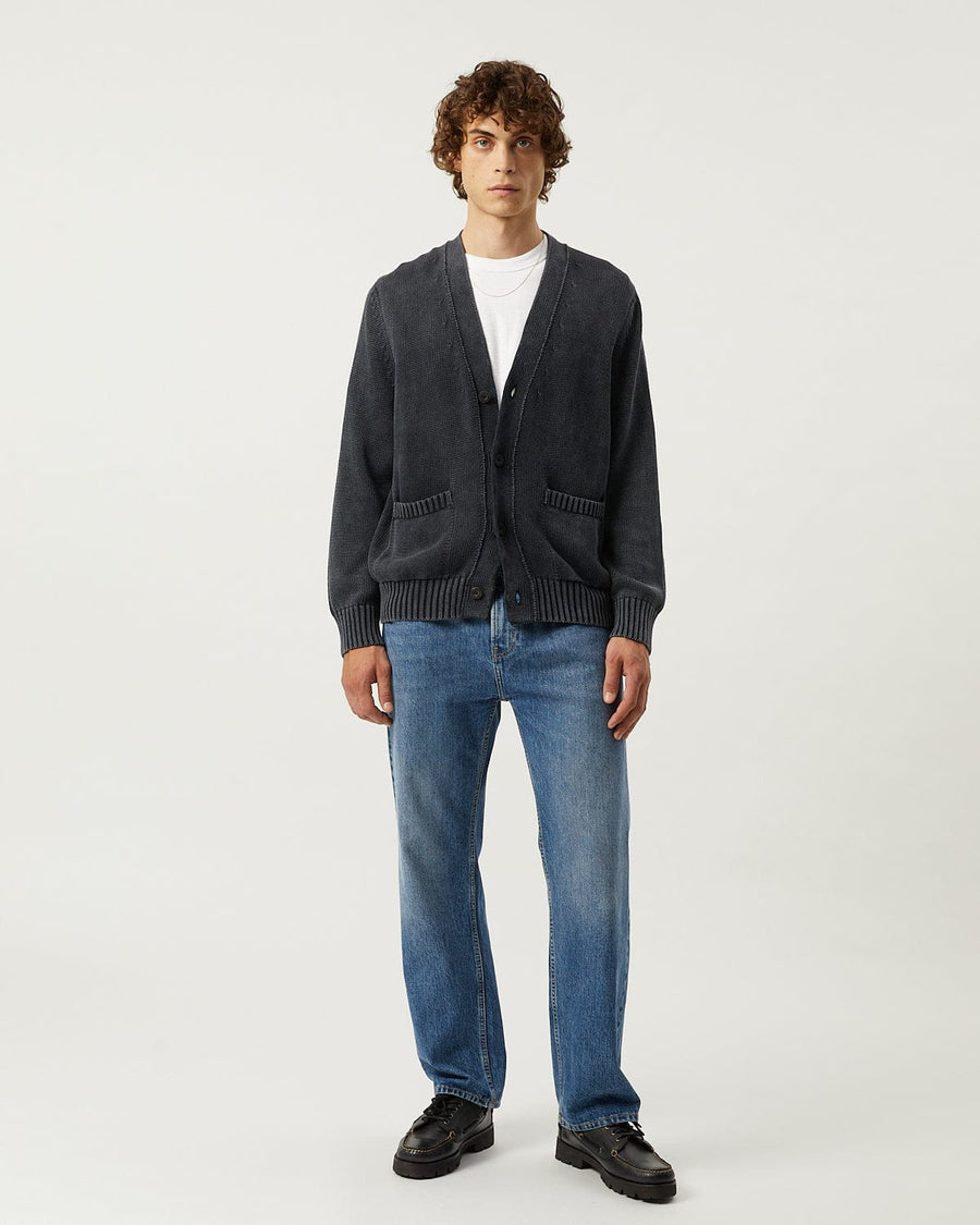 Acid Wash Cardigan - Black