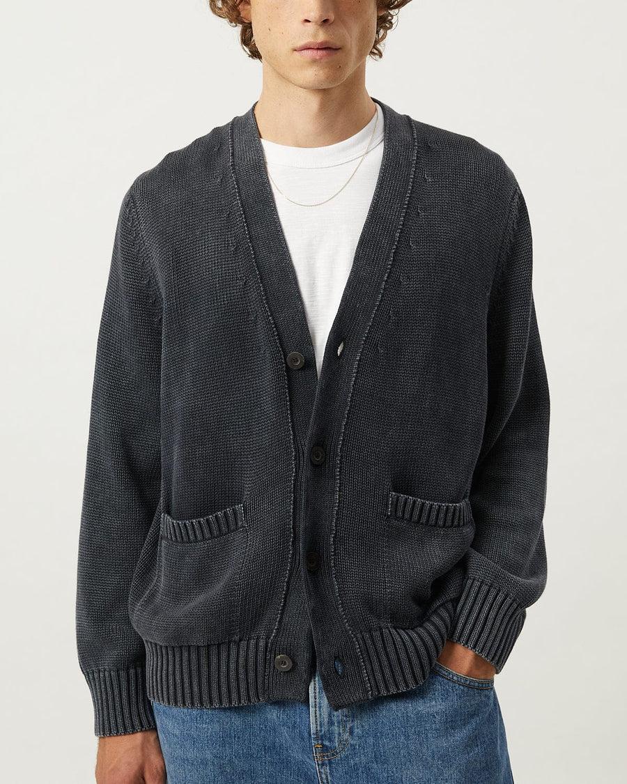 Acid Wash Cardigan - Black