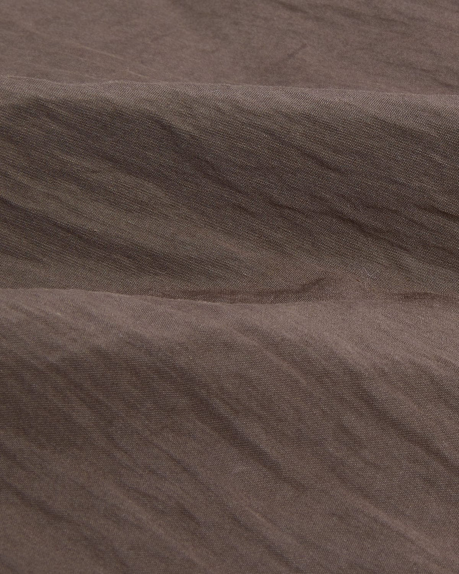 Crinkled Cotton Nylon Shirt - Brown