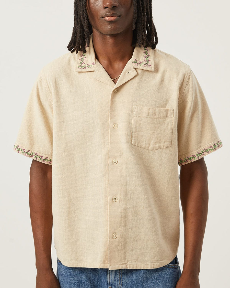 Hopsack Embroidered SS Camp - Khaki