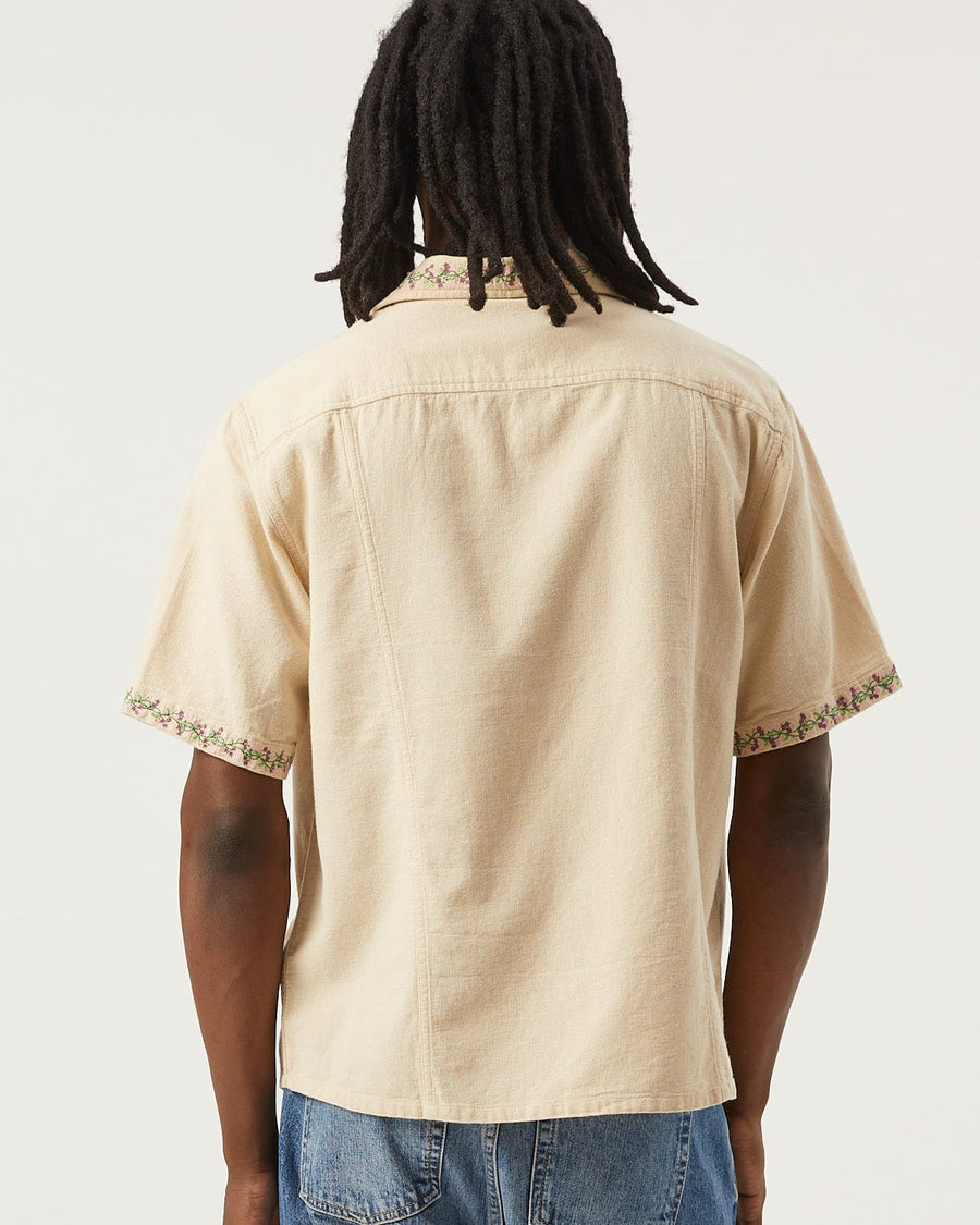 Hopsack Embroidered SS Camp - Khaki