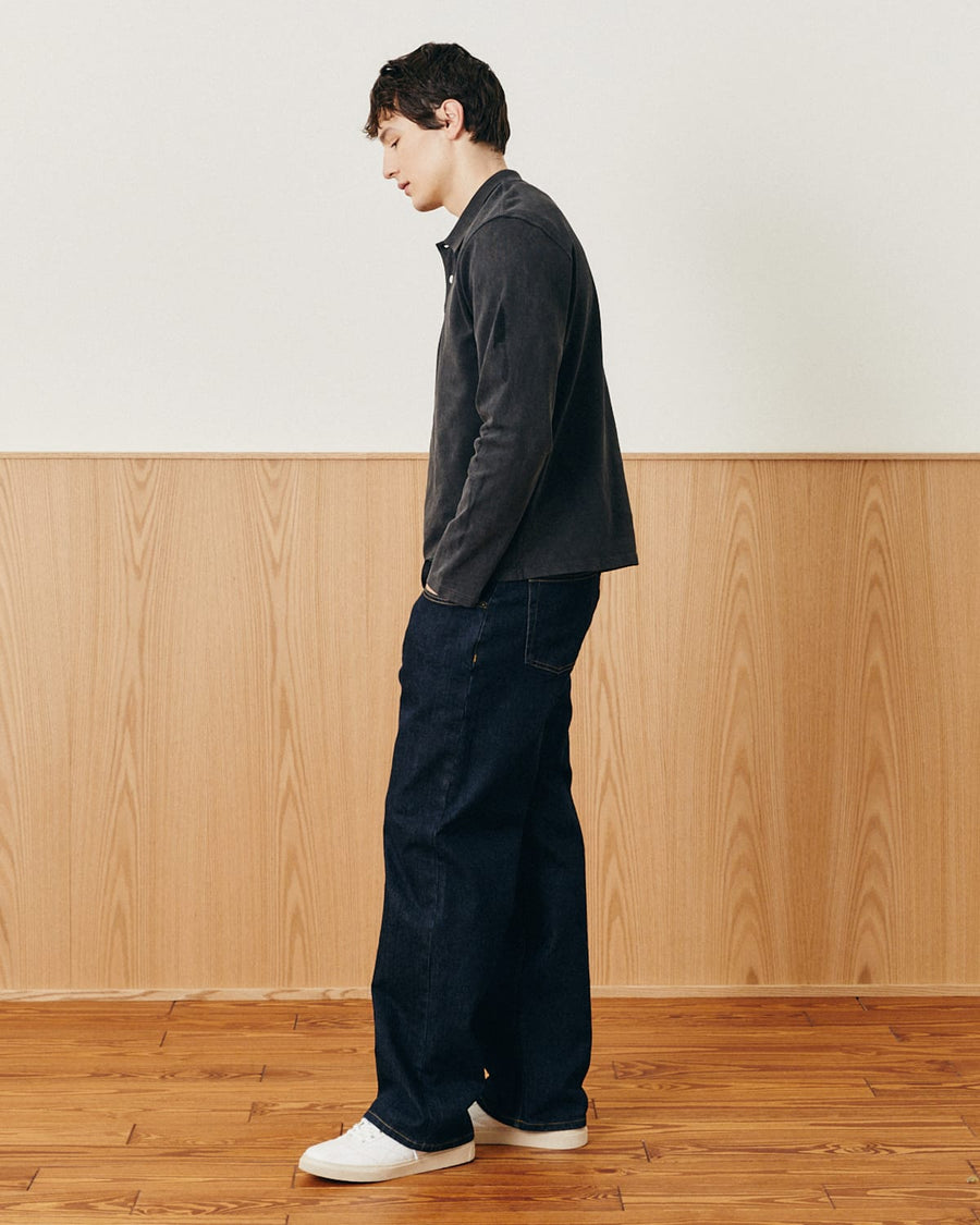 LS Pique Polo - Black