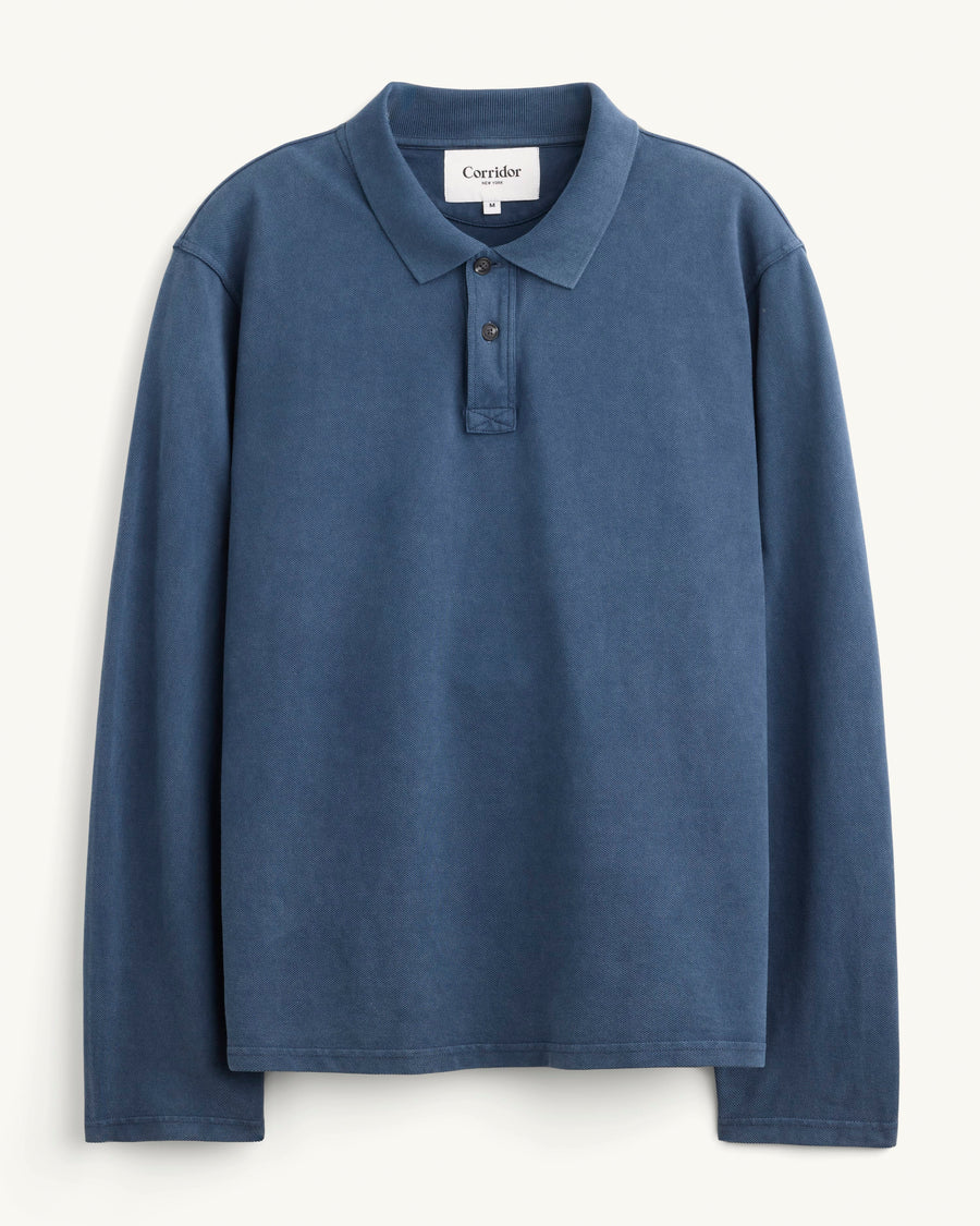 LS Pique Polo - Navy