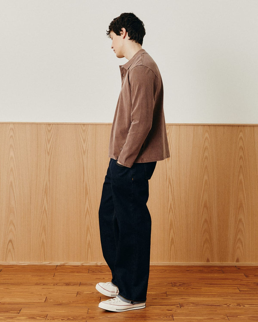 LS Pique Polo - Brown
