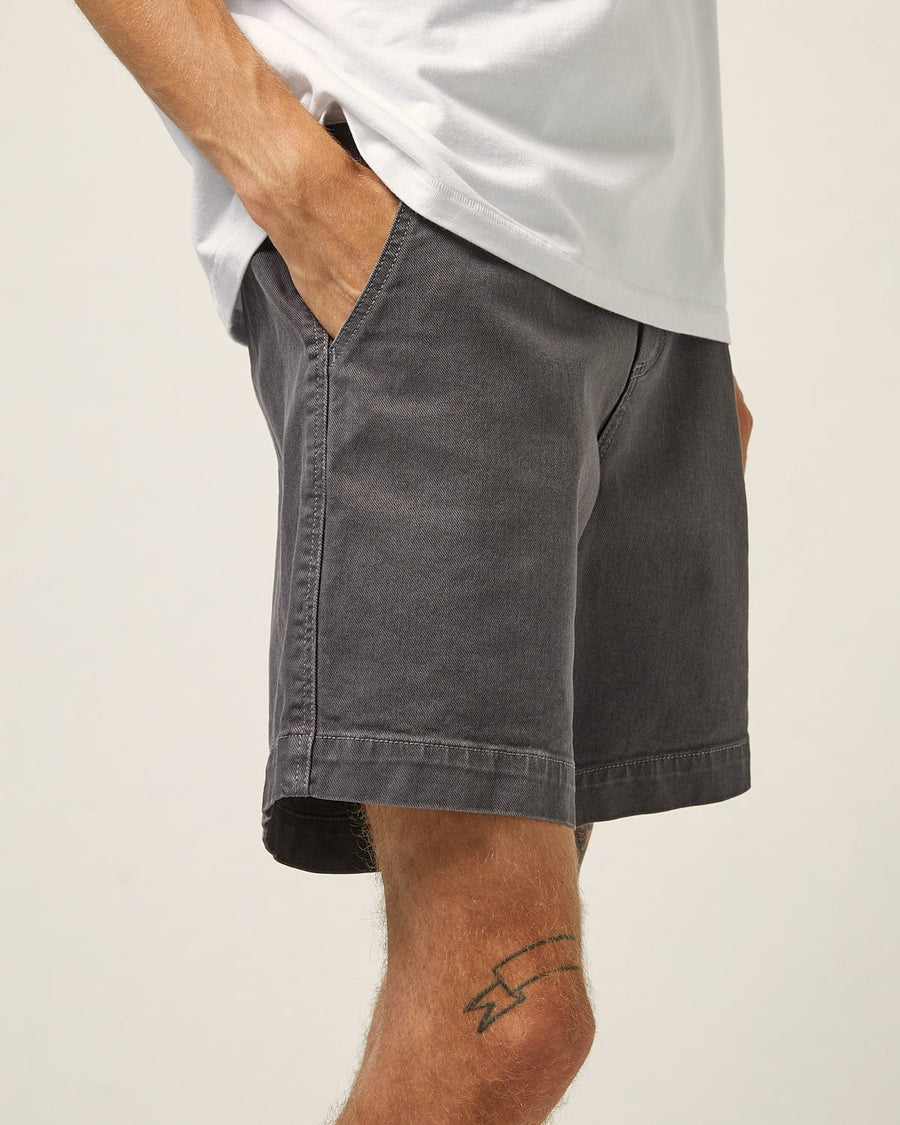 Heavy Twill Pleated Short - Grey
