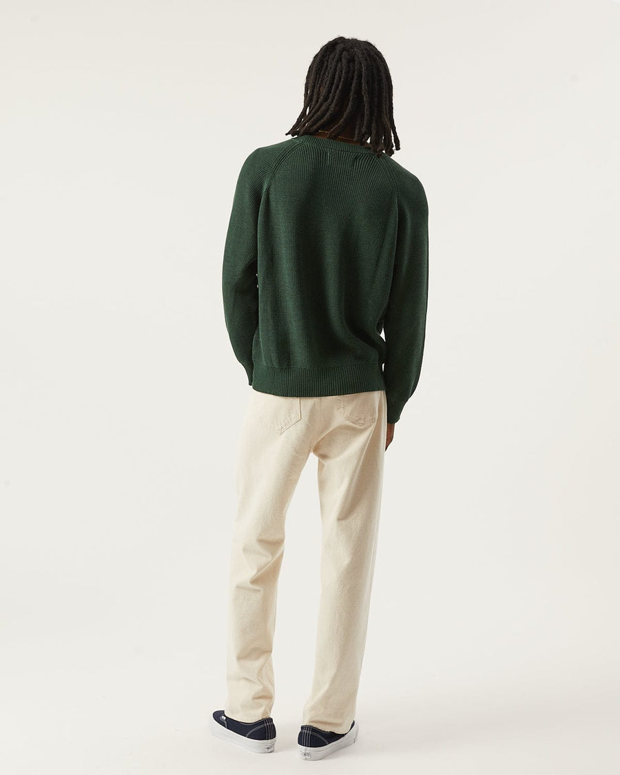 Ribbed Cotton Crewneck - Green