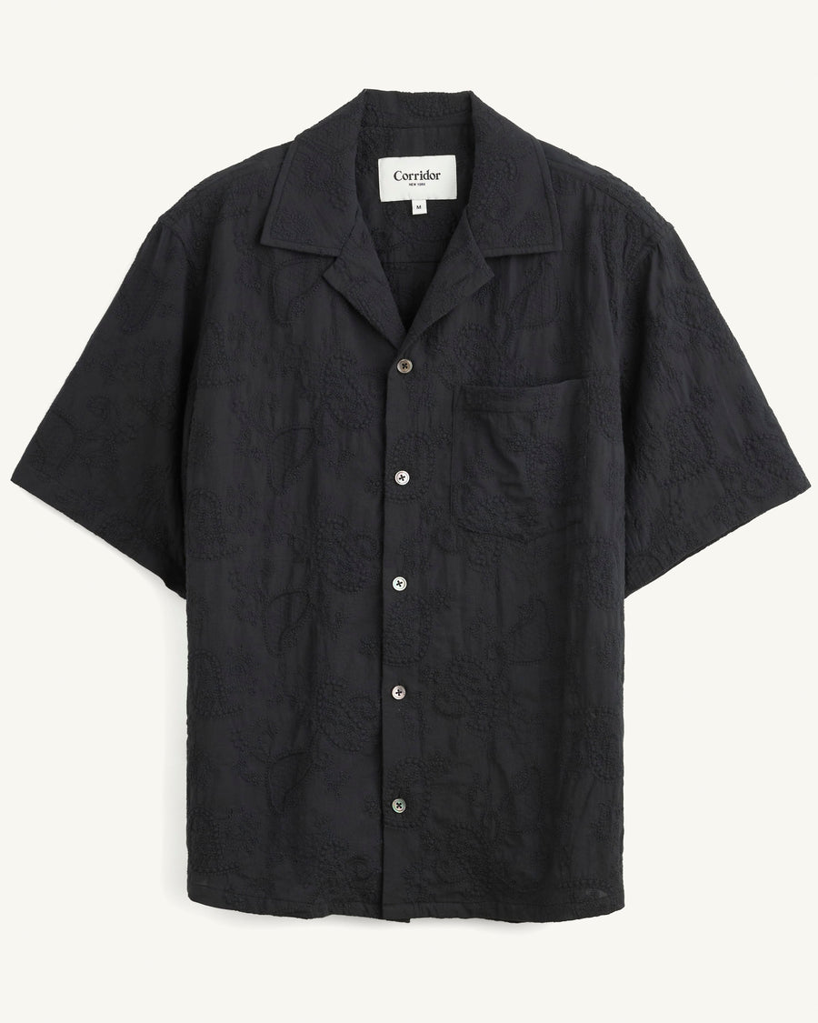Paisley Embroidery SS - Black