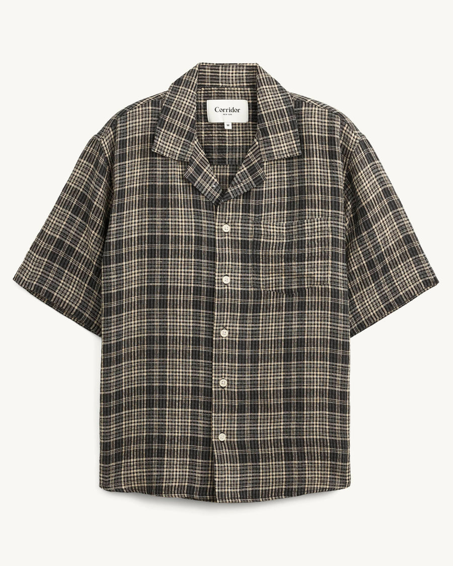 Plaid Seersucker SS - Black