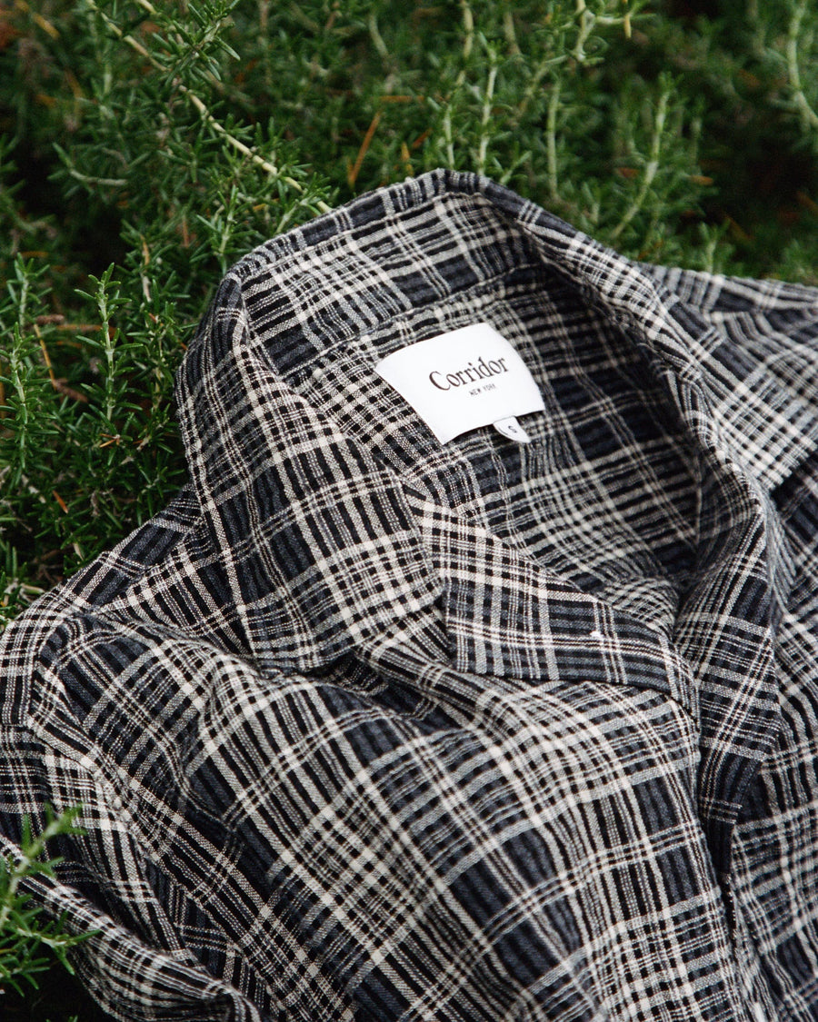 Plaid Seersucker SS - Black