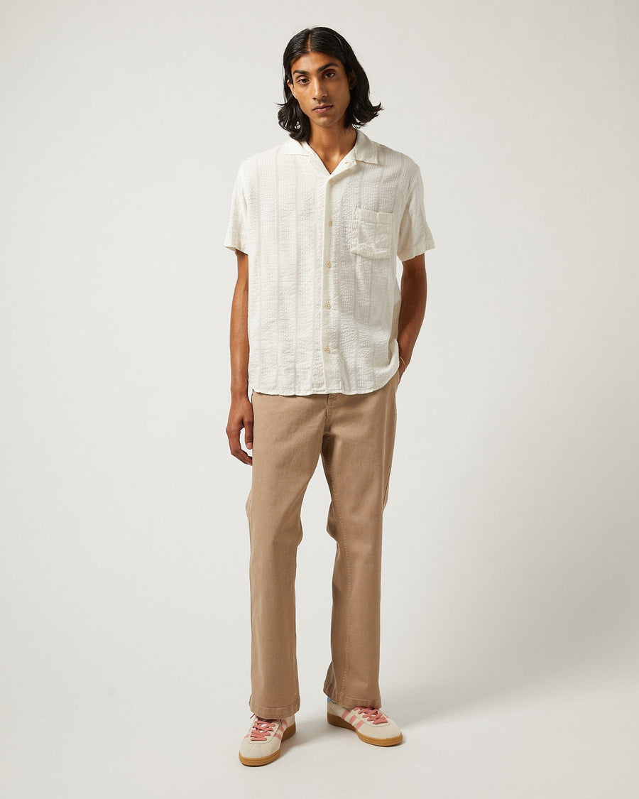 Striped Seersucker SS - White