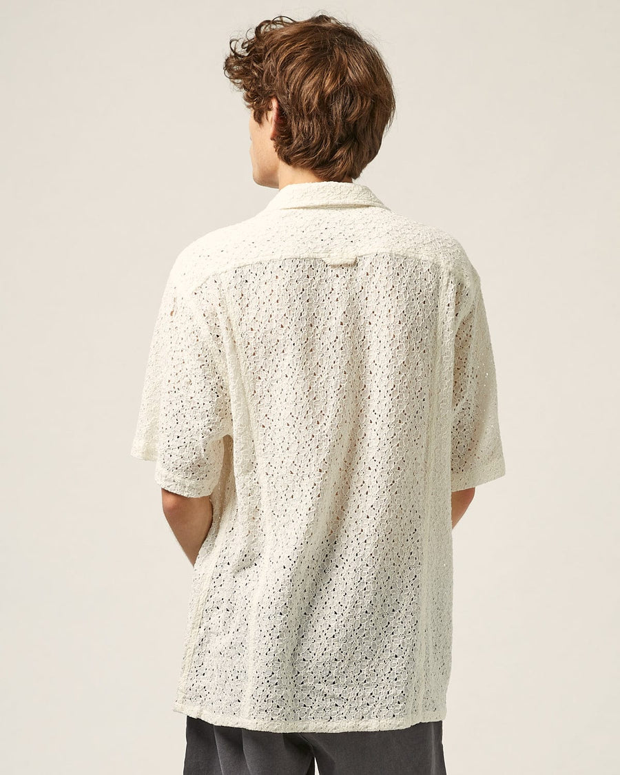 Floral Lace SS Camp - Natural