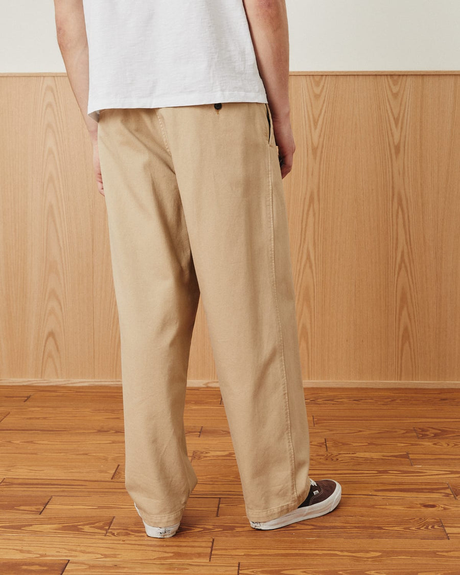 Wide Twill Pant - Tan