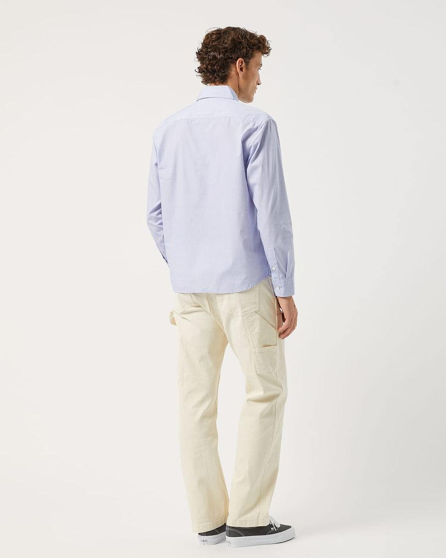 Windowpane Poplin LS - Blue