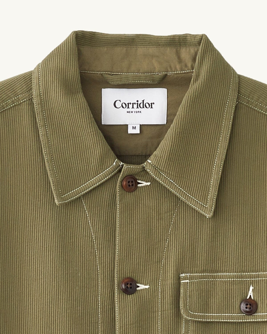 Bedford Cord Military Jacket - Olive
