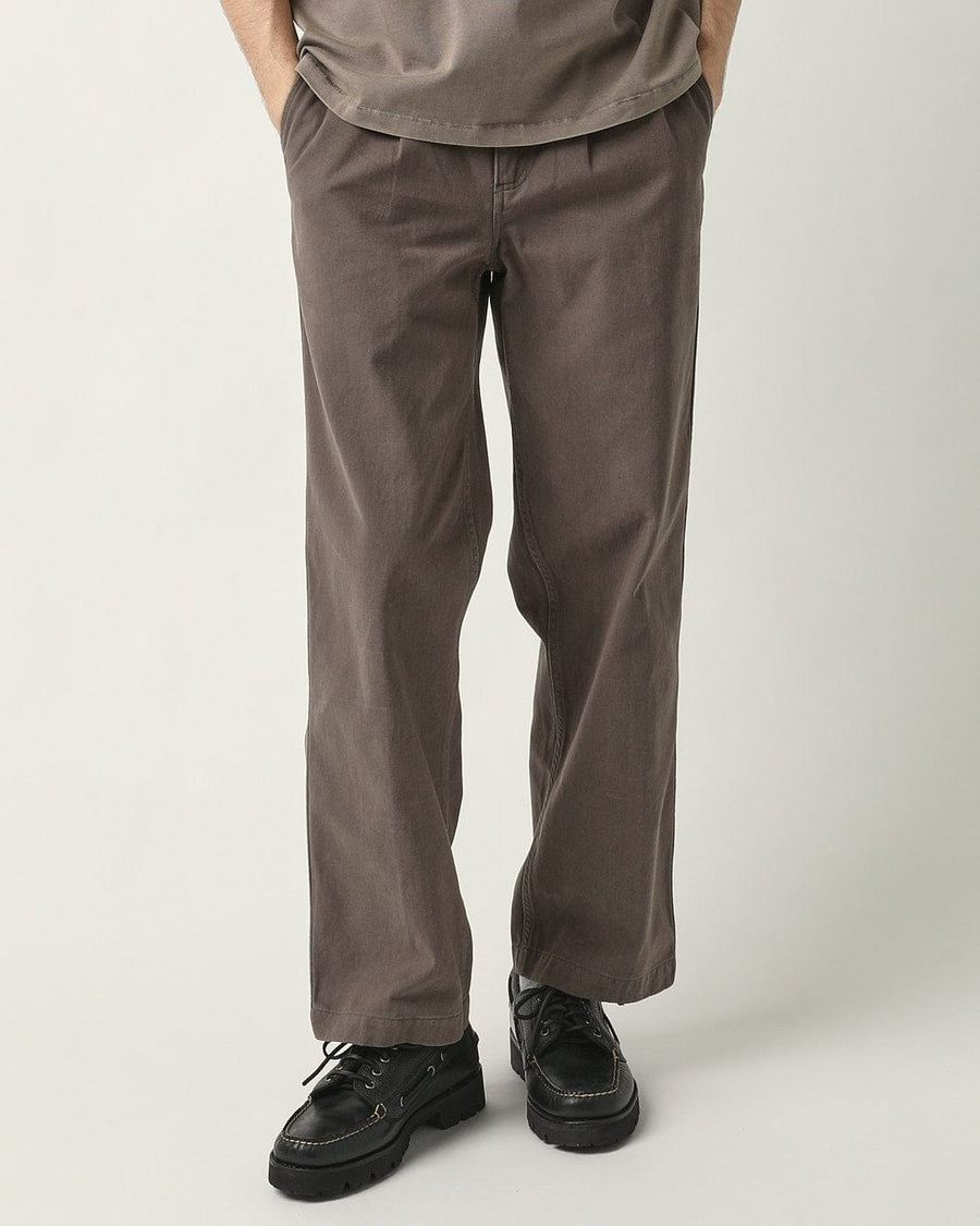 Heavy Twill Pleated Trouser - Grey