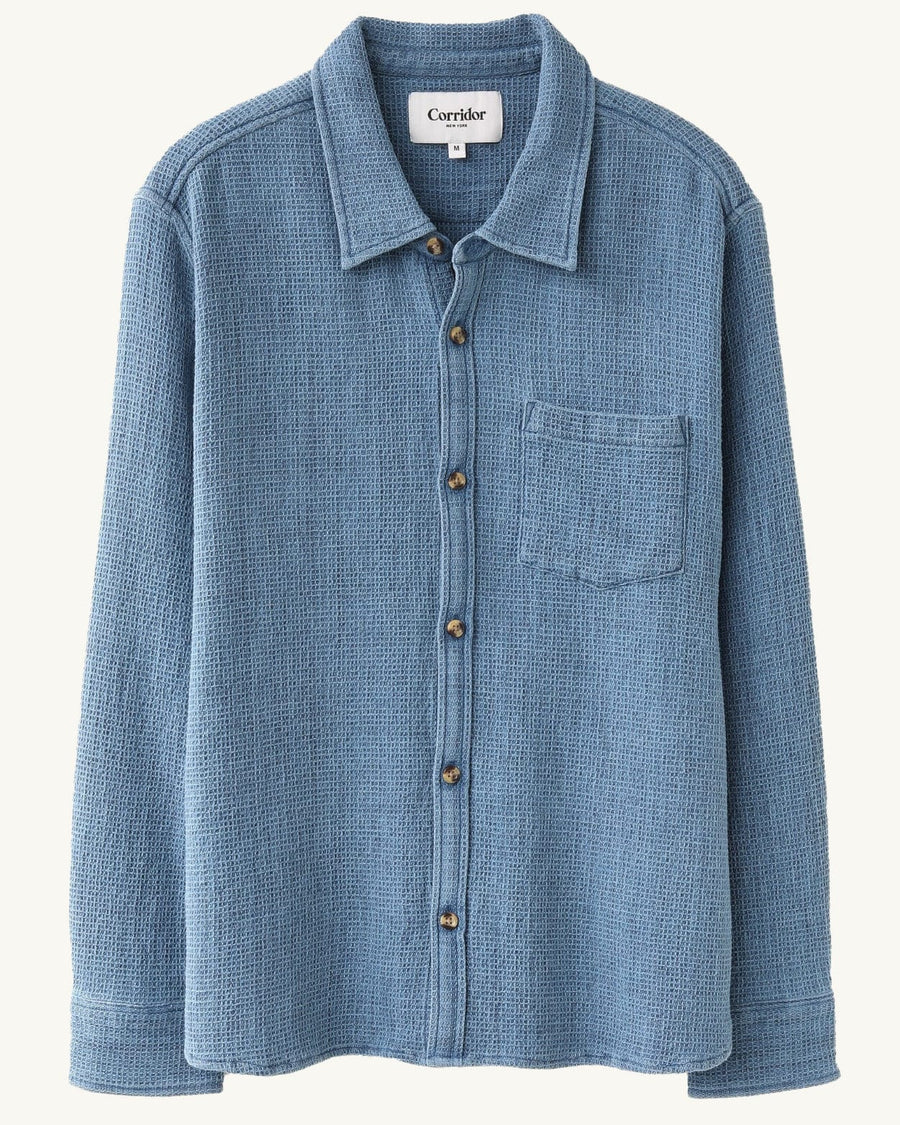 Waffle LS - Washed Indigo
