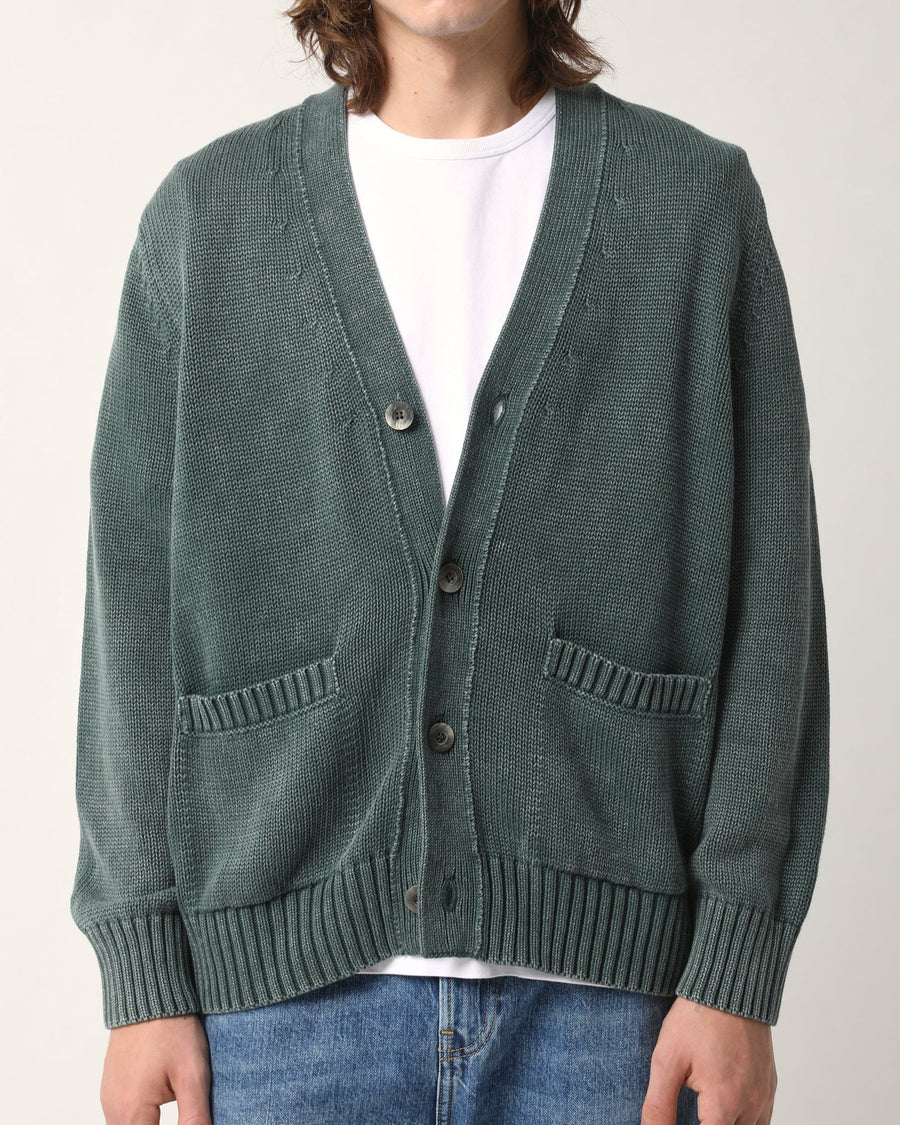 Acid Wash Cardigan - Green