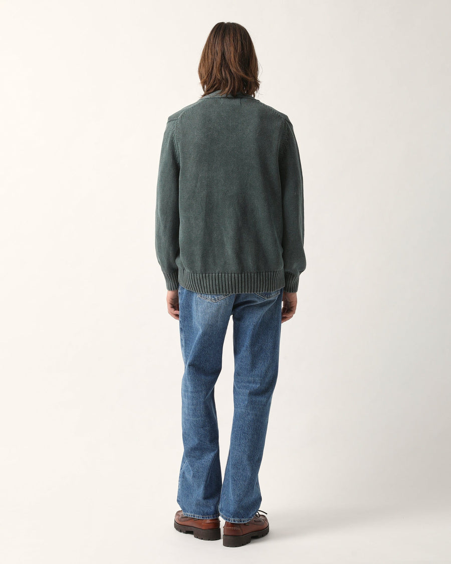 Acid Wash Cardigan - Green