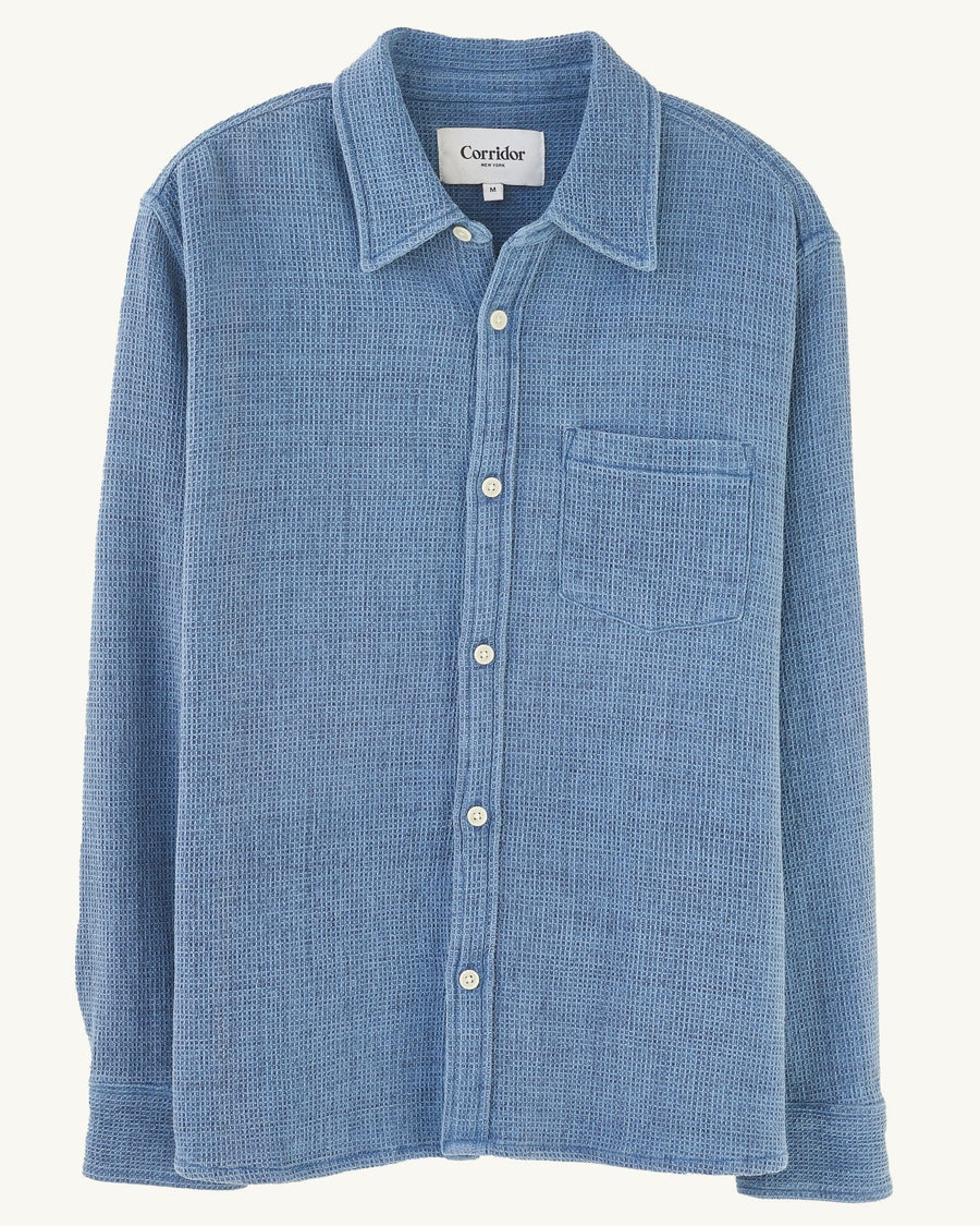 Pigment Dyed Waffle LS - Indigo