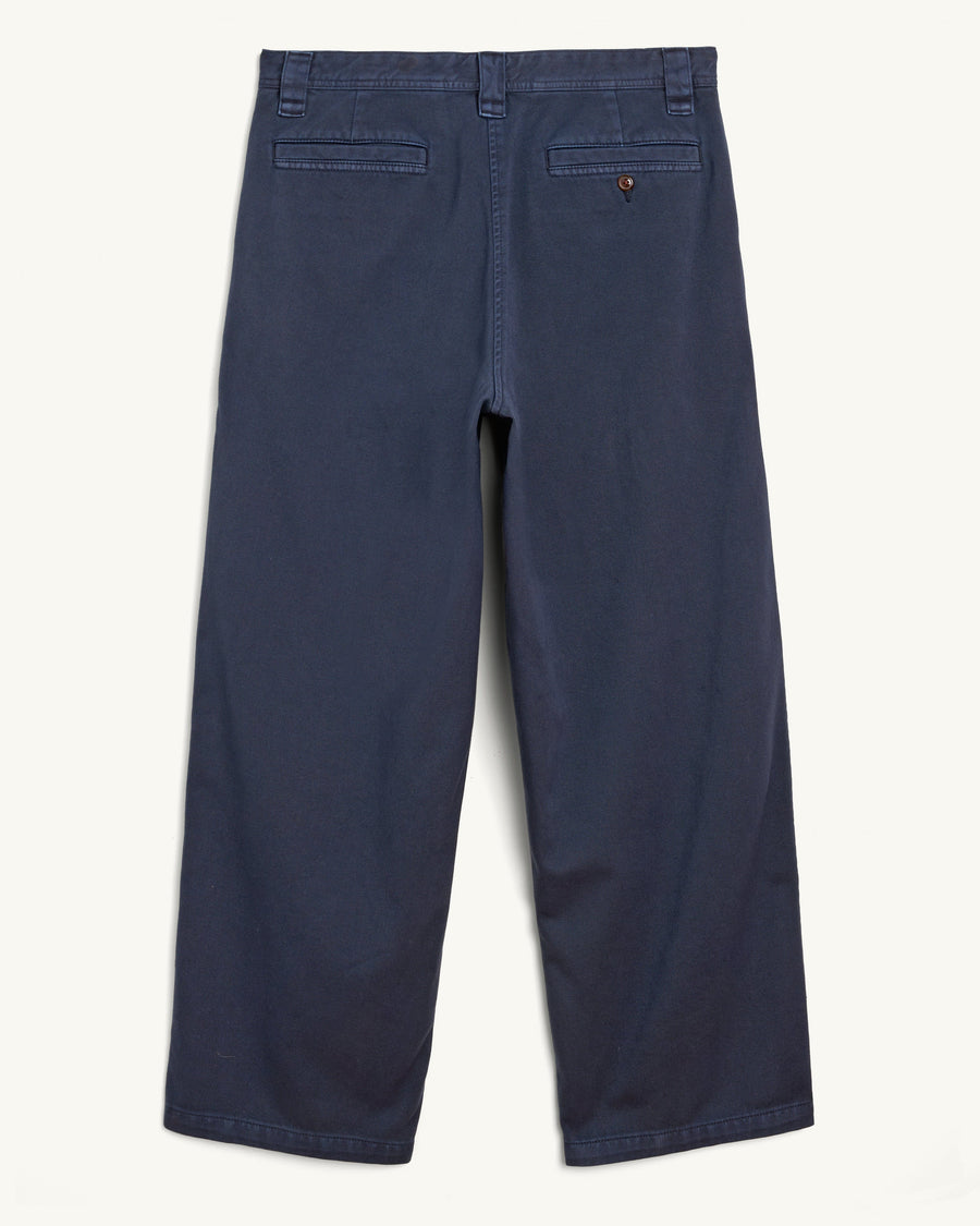 Wide Twill Pant - Navy