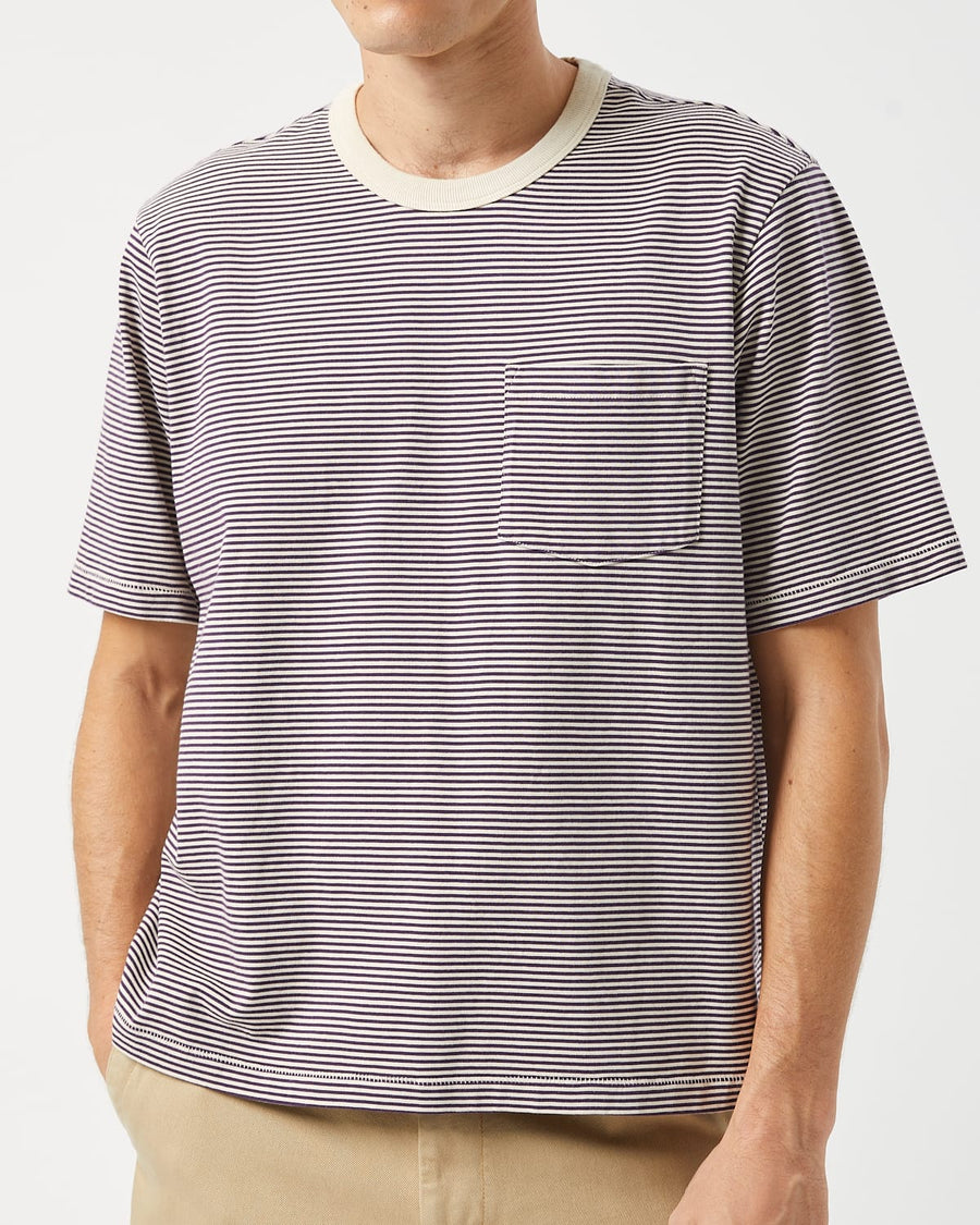 Stripe Tee - Plum