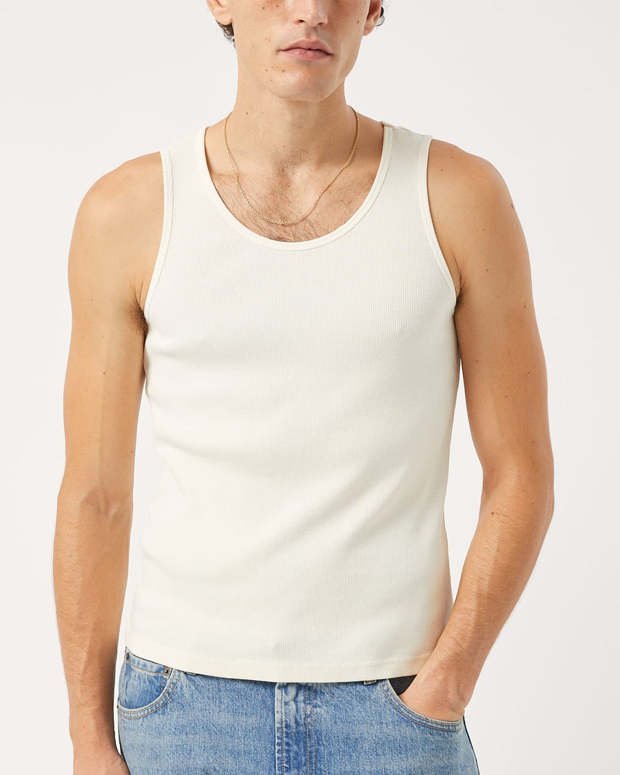 Ribbed Tank - White