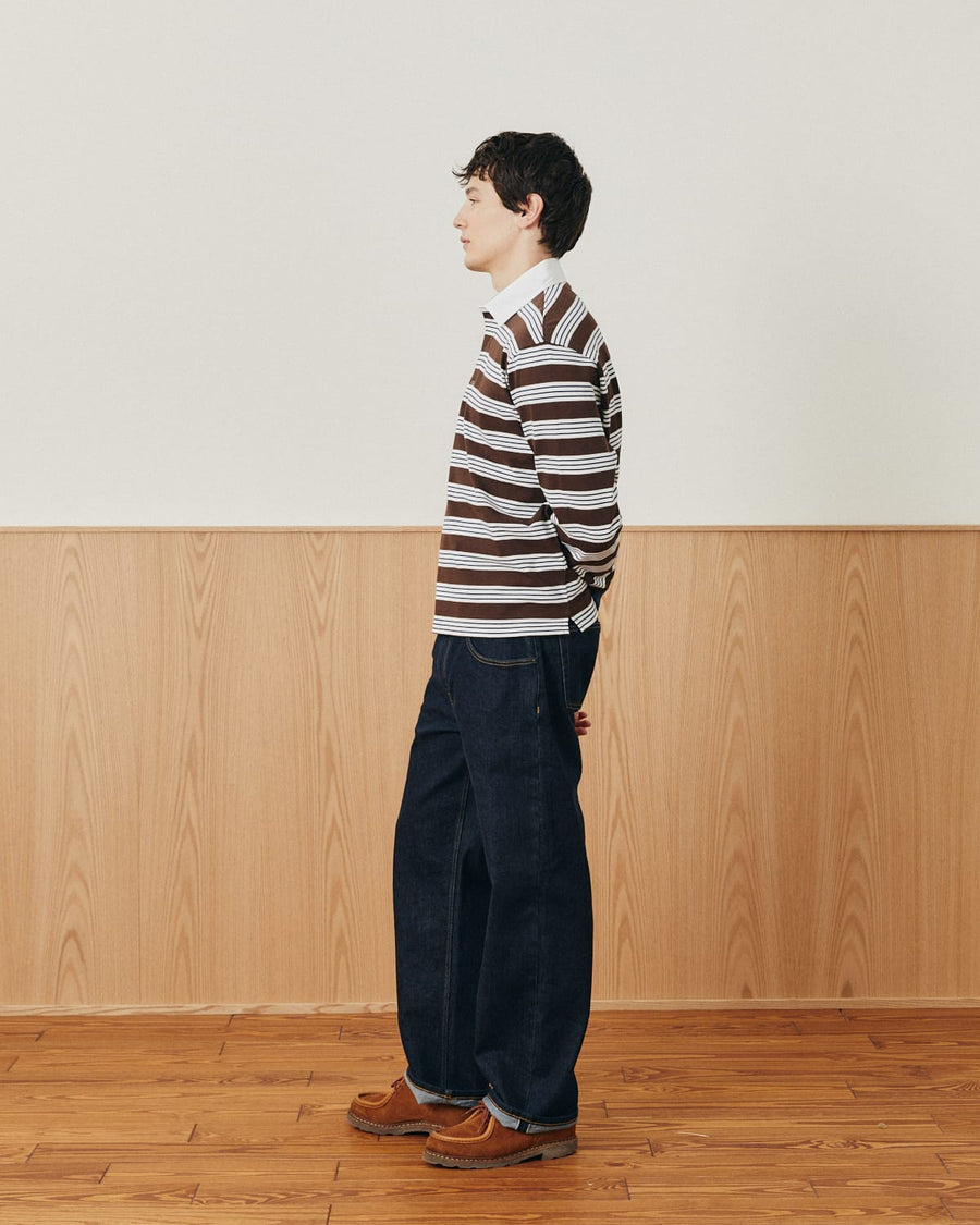 Mini Stripe Rugby LS - Brown