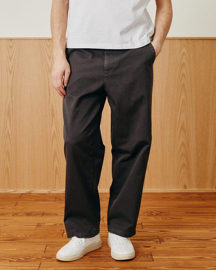 Wide Twill Pant - Brown