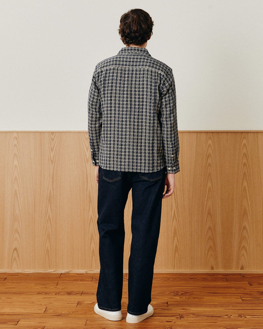 Reverse Tweed Snow Check - Blue
