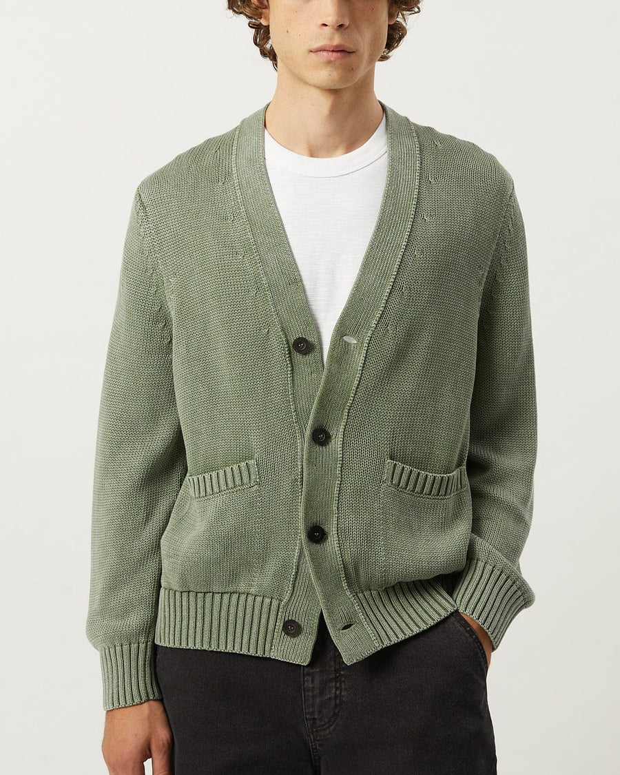 Acid Wash Cardigan - Seafoam