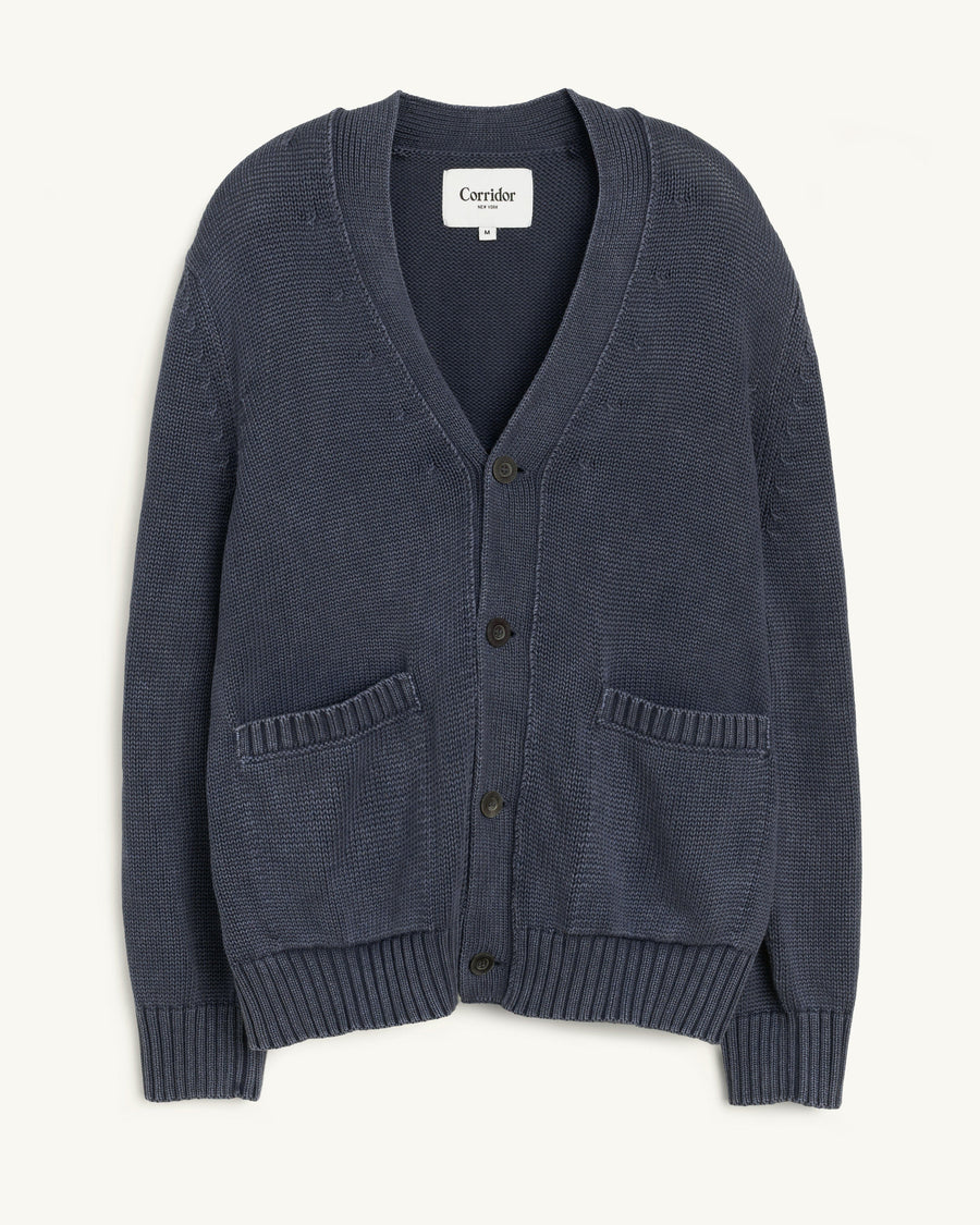 Acid Wash Cardigan - Midnight