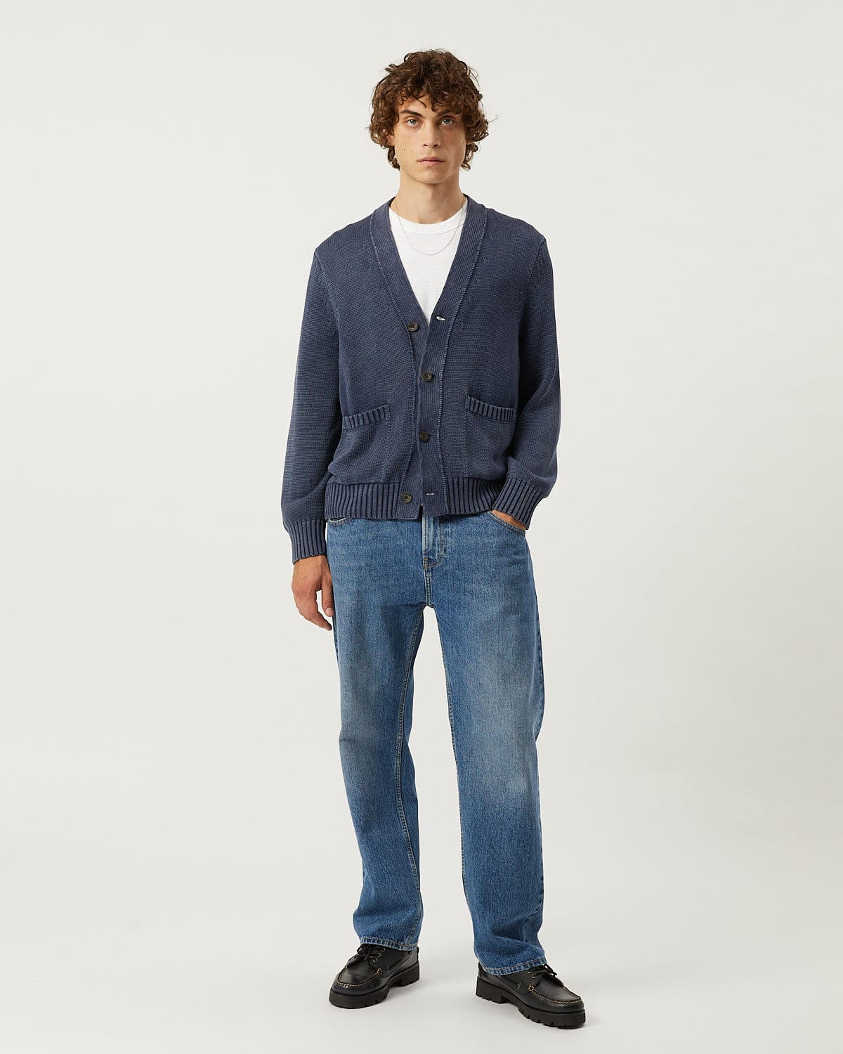 Acid Wash Cardigan - Midnight