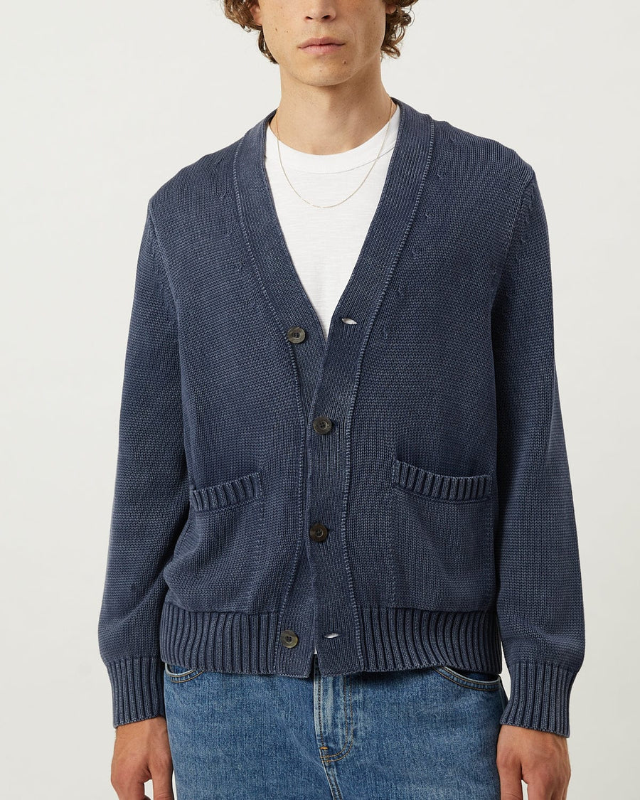Acid Wash Cardigan - Midnight