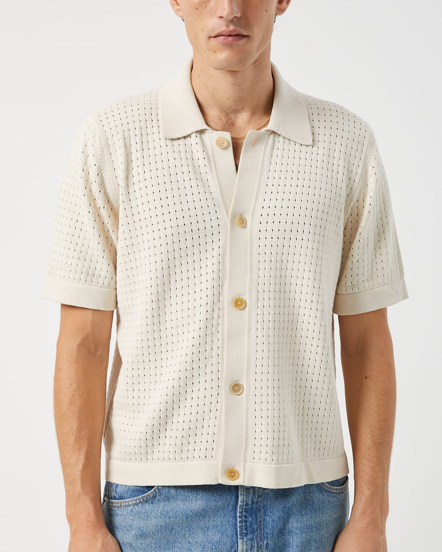 Pointelle Knit Shirt - Natural