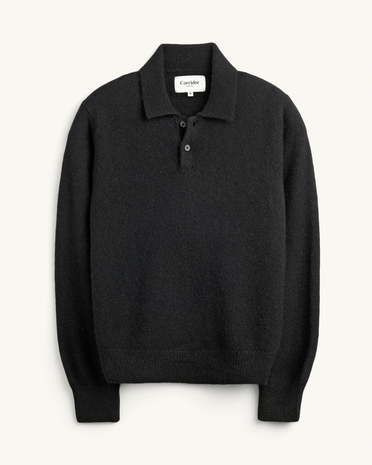 Brushed Alpaca Polo - Black