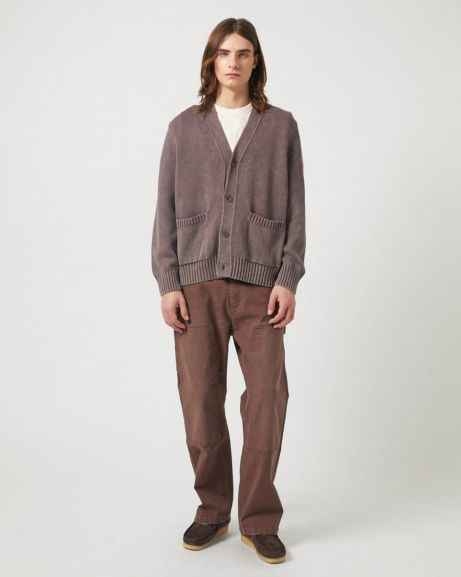 Acid Wash Cardigan - Washed Purple
