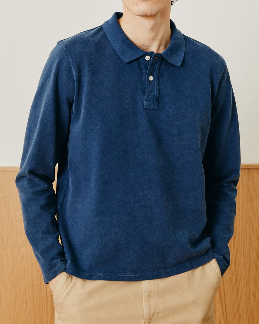 LS Pique Polo - Navy