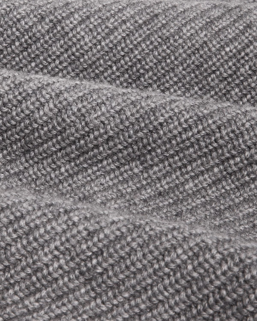 Wool Cashmere Ribbed Crewneck - Grey