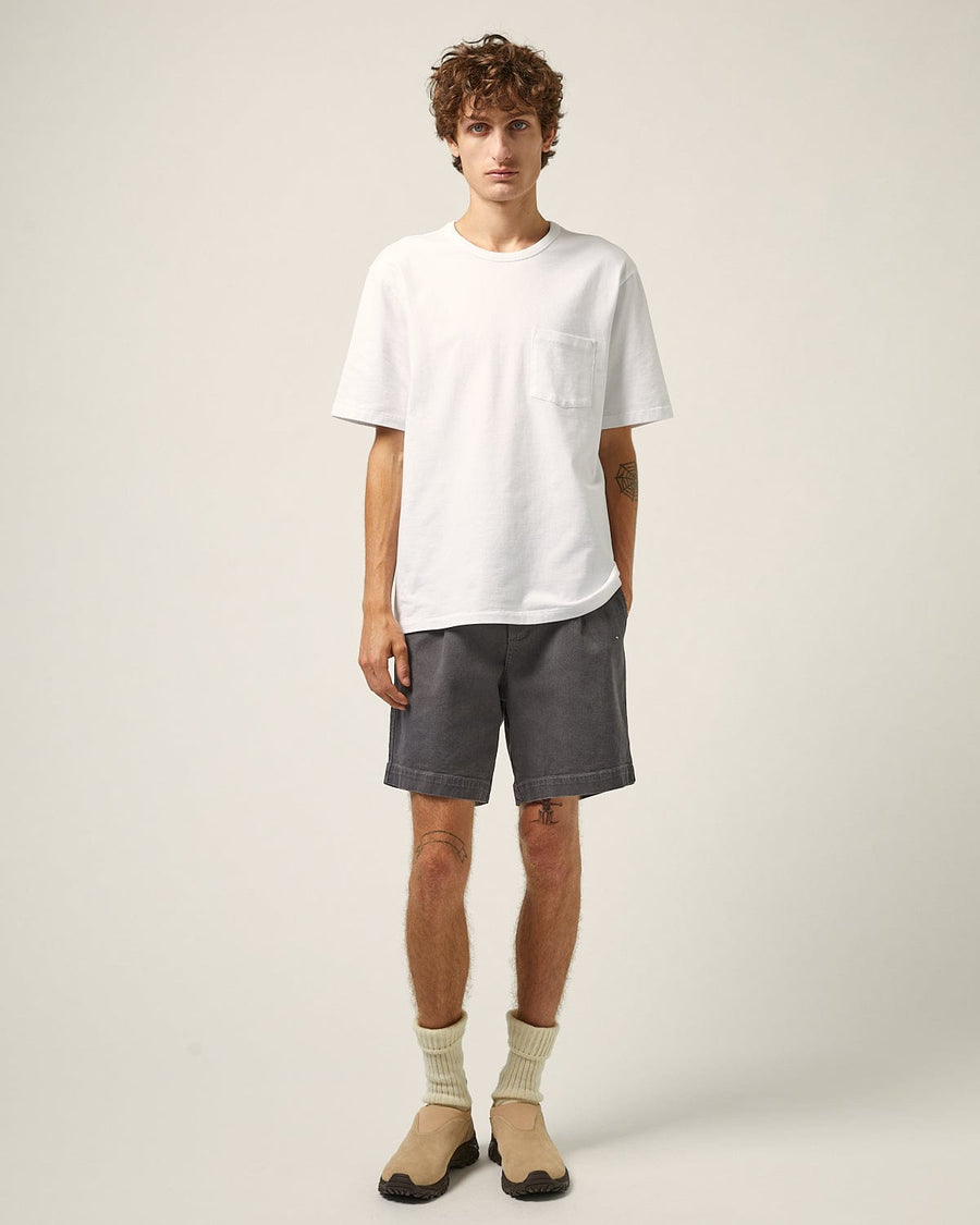 Heavy Twill Pleated Short - Grey