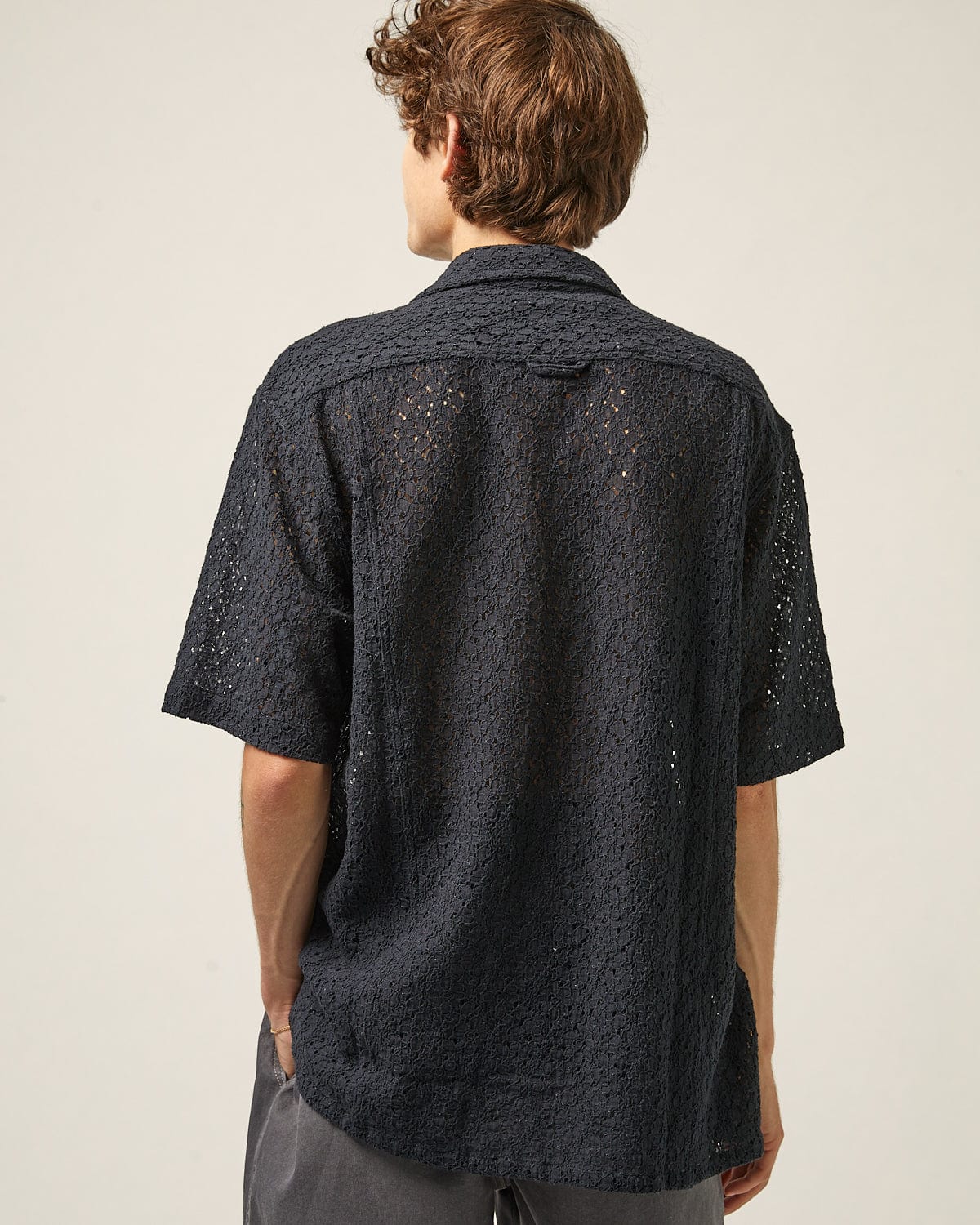 Floral Lace SS Camp - Black
