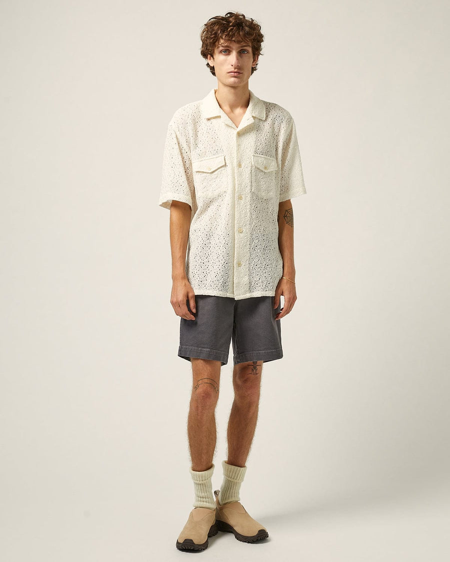 Floral Lace SS Camp - Natural