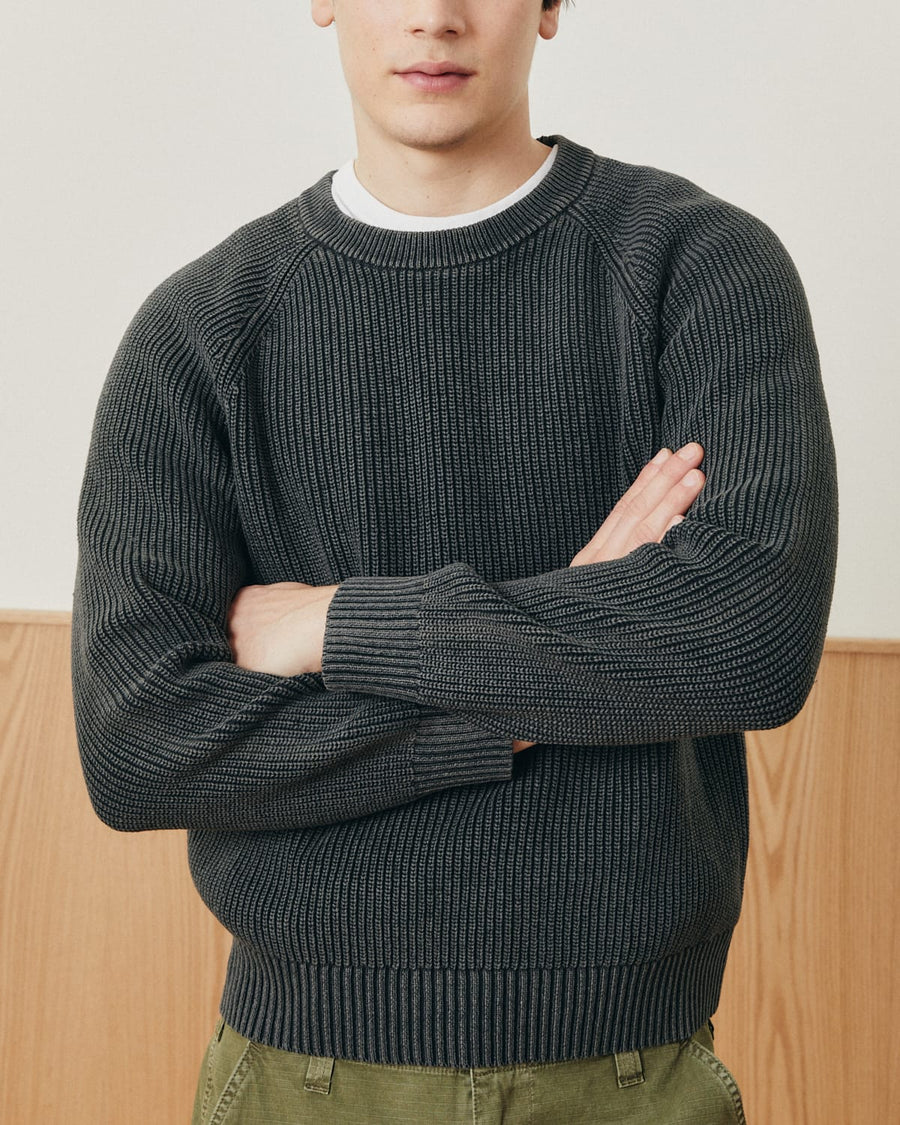 Washed Cotton Crewneck - Grey
