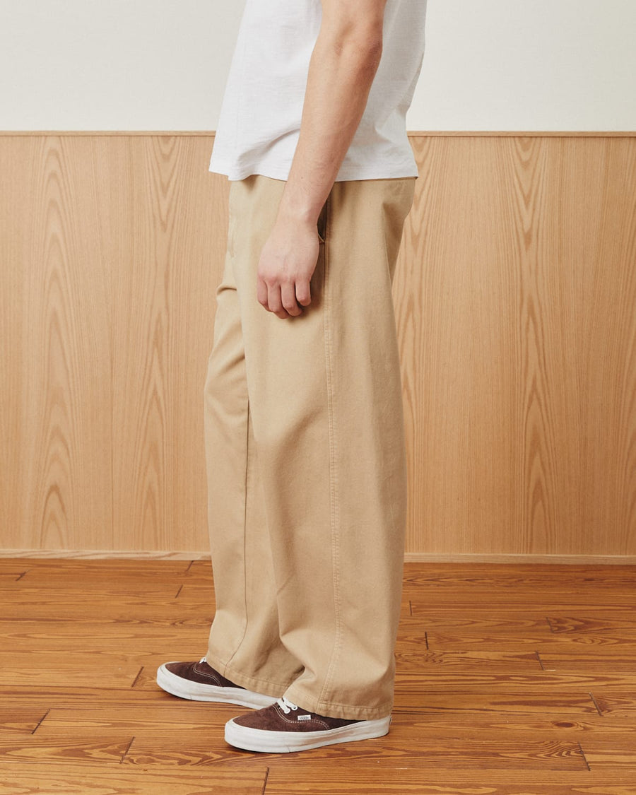 Wide Twill Pant - Tan