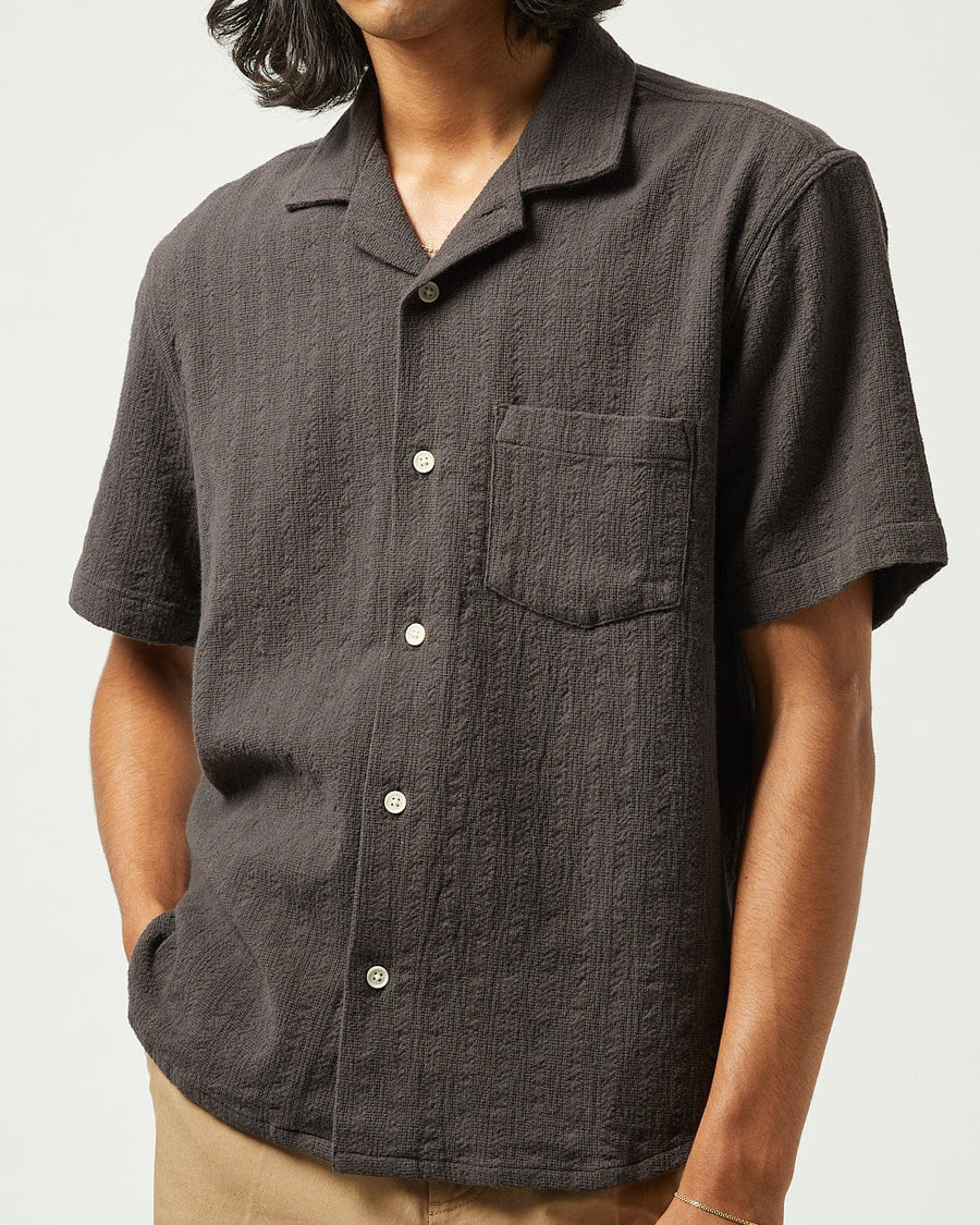 Basket Weave Stripe SS - Black