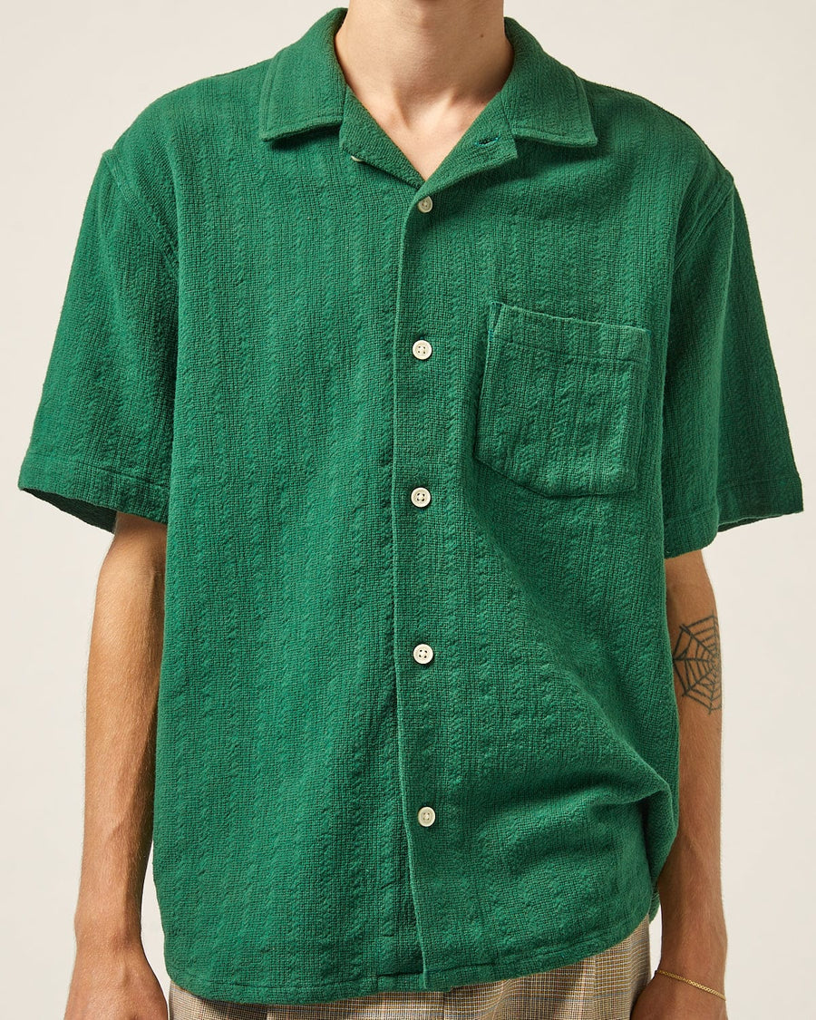 Basket Weave Stripe SS - Green