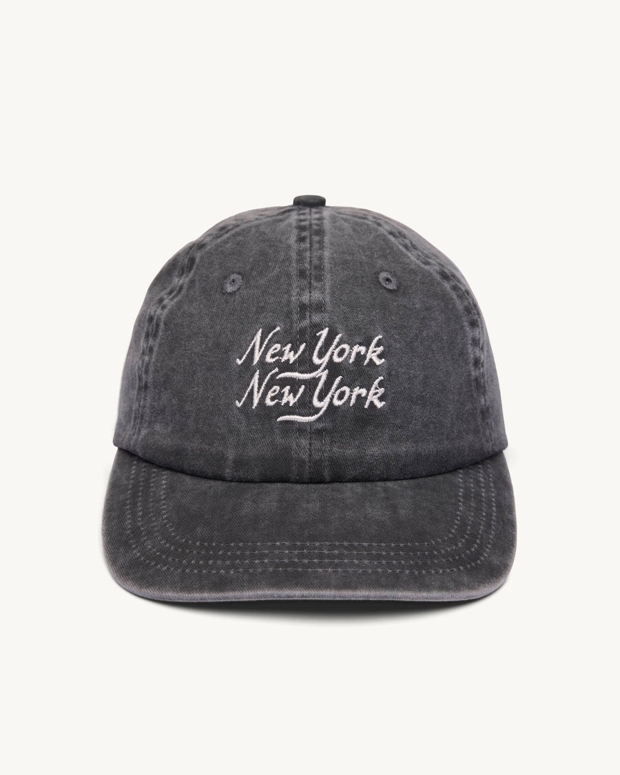 Washed Script Cap - Black